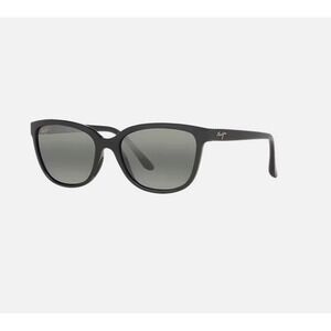 Maui Jim Honi Black Shiny Sunglasses Womens Gray Lens MJ0758S-004 / 758-02 $289